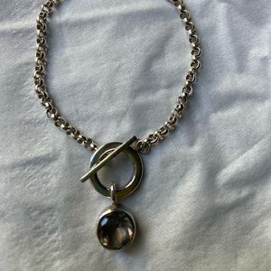 Sterling silver bracelet with smoky topaz